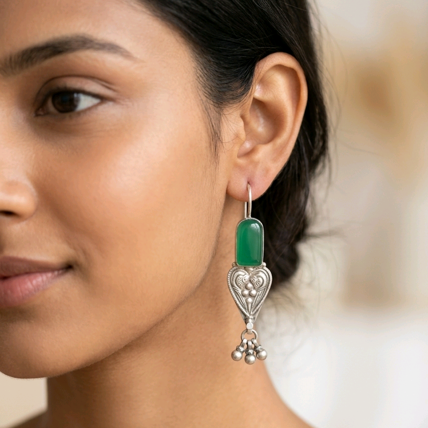 Vintage Silver Drop Earrings 